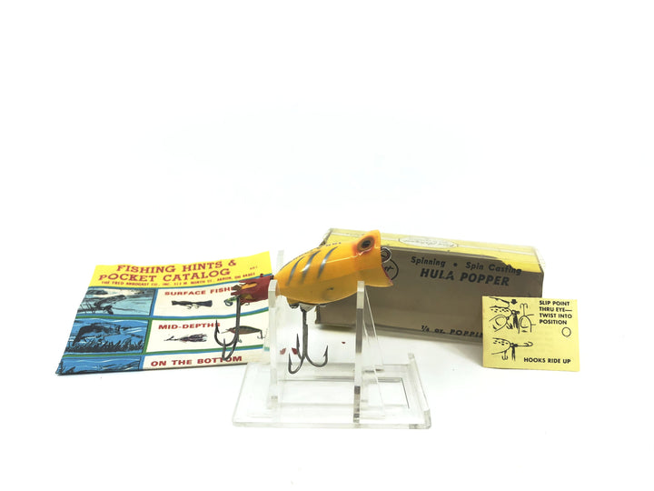 Vintage Arbogast Hula Popper Yellow Shore with Box and Paperwork