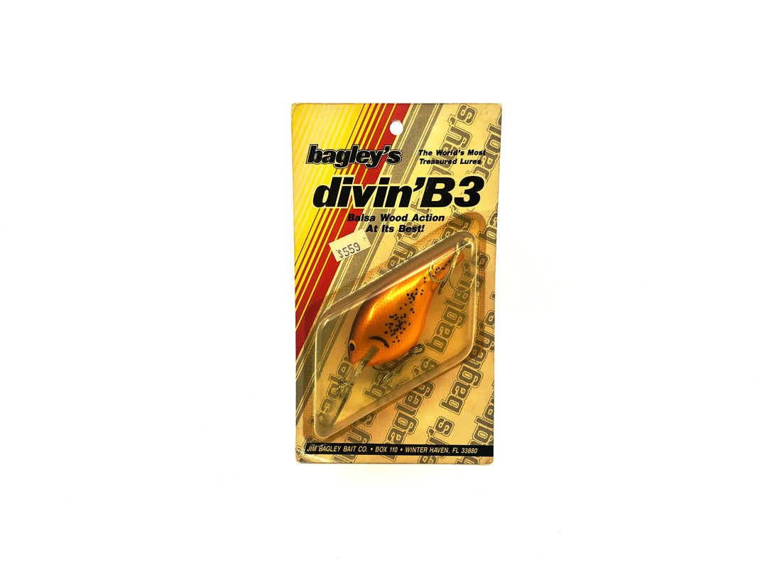Bagley Diving B3 DB3-PK Pumpkin Seed New on Card, Florida Bait