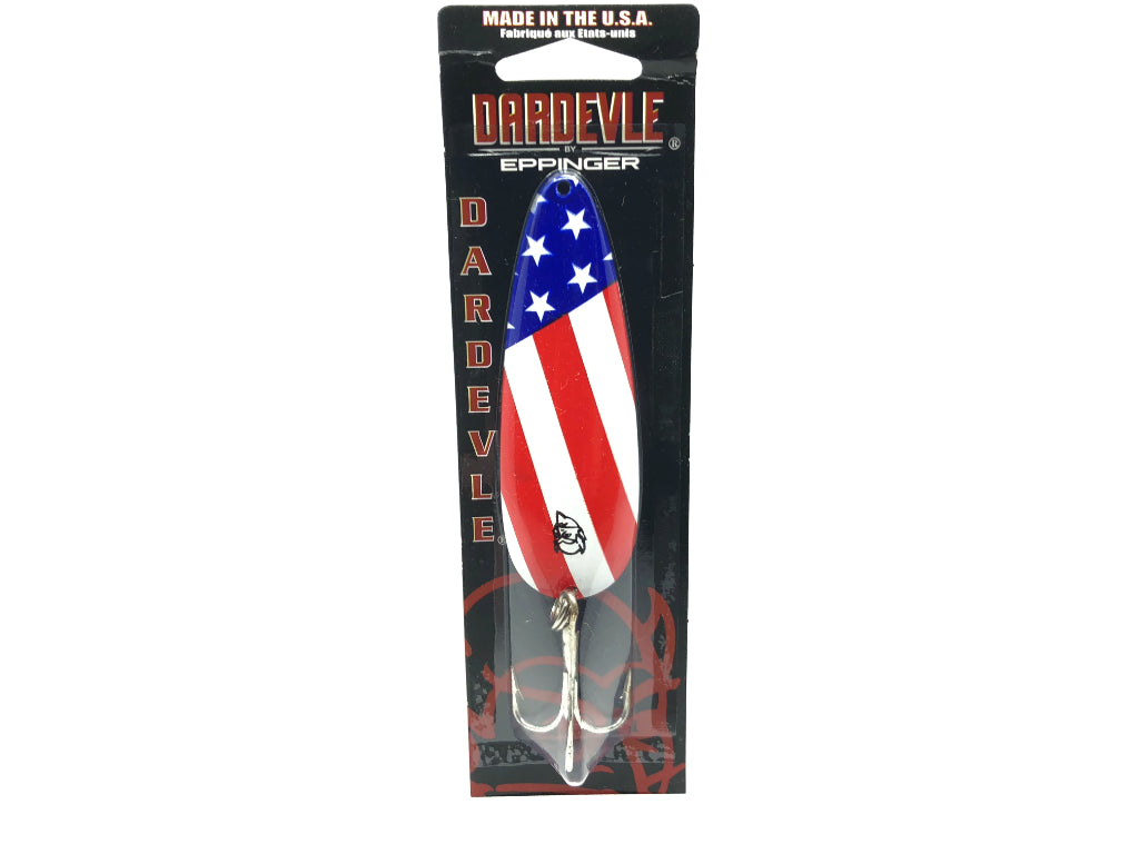 Eppinger Dardevle American Flag Lure 1 oz Nickel Back New on Card