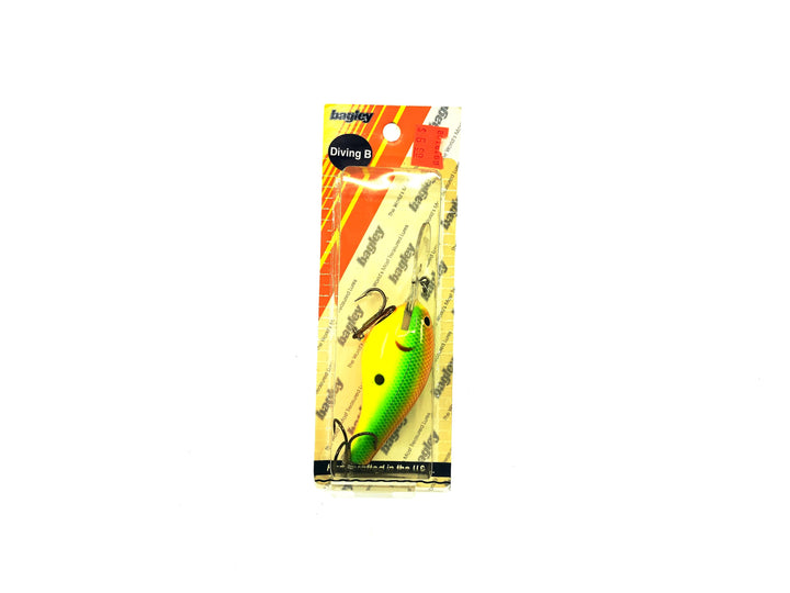 Bagley Diving B3 DB3-RB69 Root Beer/Green on Chartreuse Color New on Card Old Stock