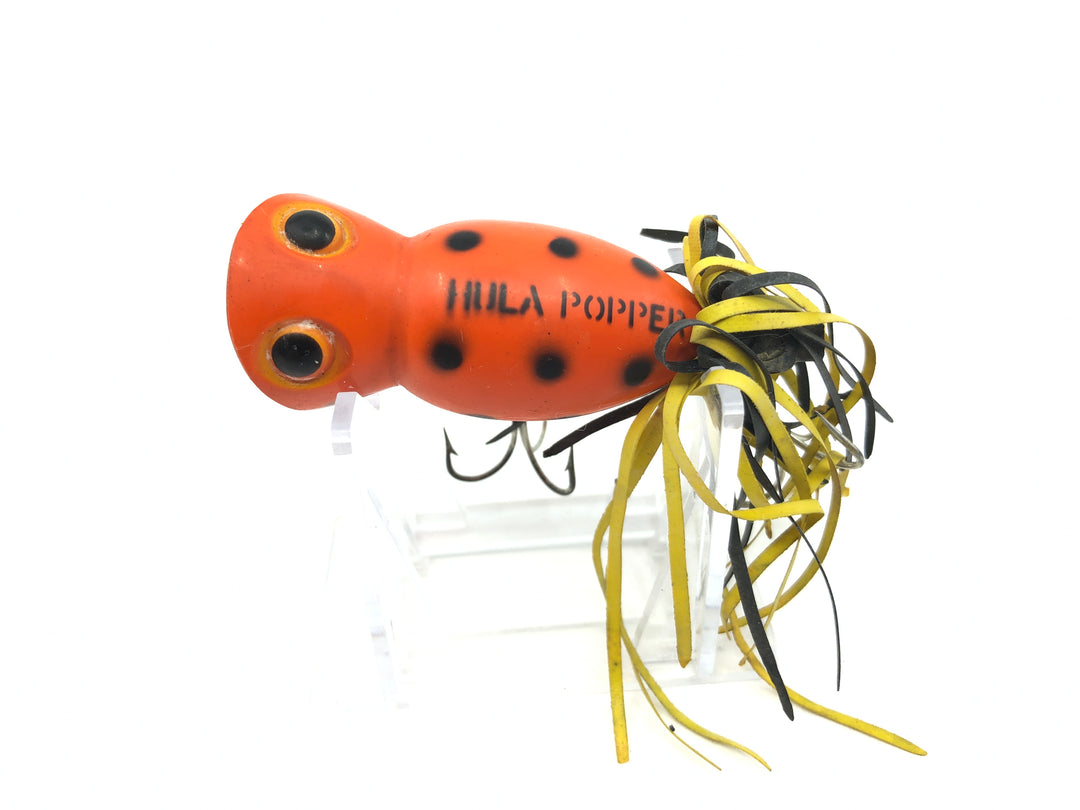 Arbogast Hula Popper Orange with Black Dots Color