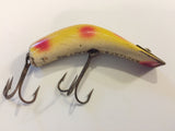 Kautzky's Lazy Ike Wood Lure Yellow with Red Spots