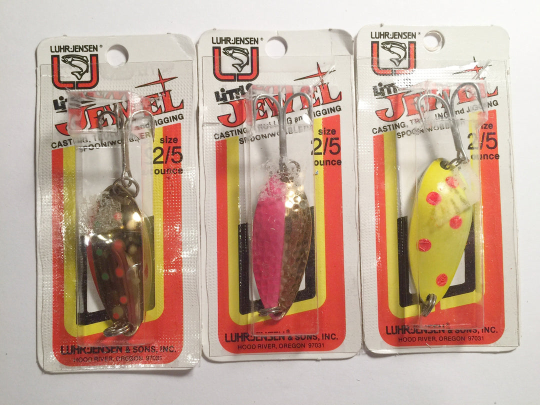 Luhr-Jensen Little Jewel Lures Lot of 3 New on Card 2/5 oz Lot 11