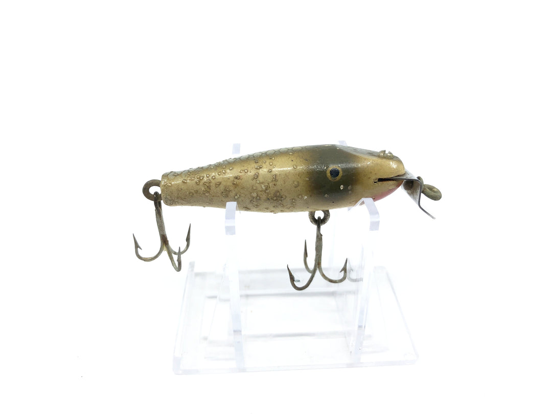 Creek Chub Wooden Spinning Pikie 9300 Silver Flash Color 9318 Bottom Stencil