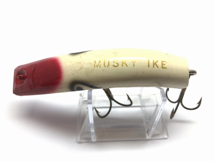 Vintage Kautzky Lazy Ike Musky Ike Wooden Lure in Red and White Color