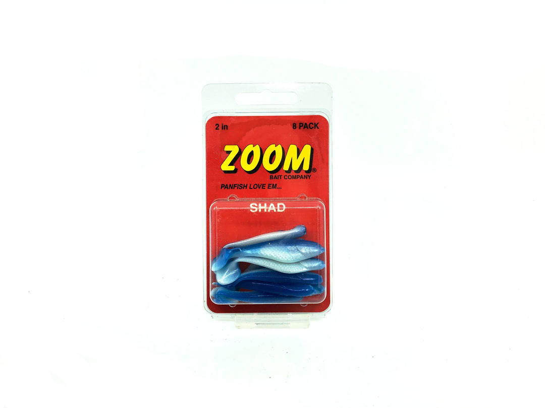 Zoom Panfish 2 In Panfish Shad Bodies, Blue Color New on Card 8 Pack