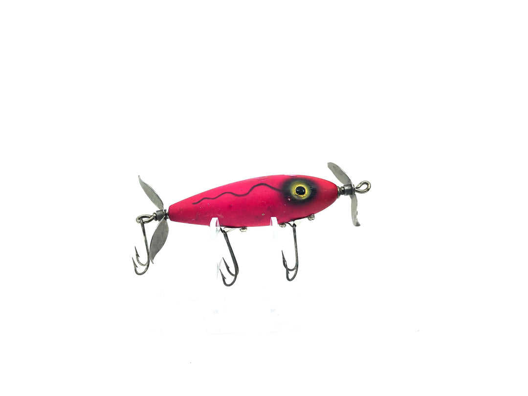 South Bend Nip-I-Diddee in Neon Red, Black "Shadow-O-Wave" "Firelacquer" Color