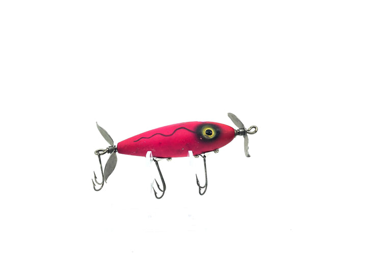 South Bend Nip-I-Diddee in Neon Red, Black "Shadow-O-Wave" "Firelacquer" Color