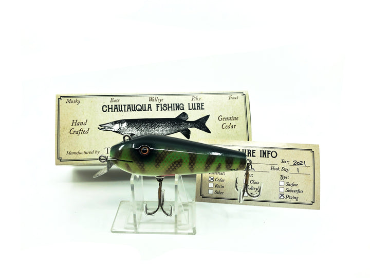 Chautauqua Wooden Wiggler Tiger Perch Color C.C.B.Co Factory Lip