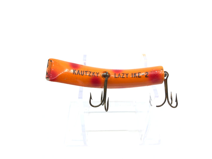 Kautzky Wooden Lazy Ike 2 Orange with Red Dots