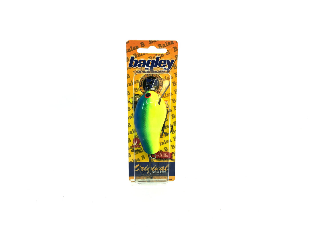 Bagley Balsa B2 BB2-79SG Super Glow Blue on Chartreuse Color, New on Card