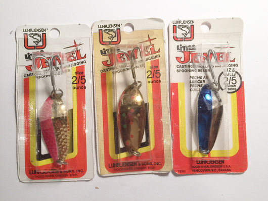 Luhr-Jensen Little Jewel Lures Lot of 3 New on Card 2/5 oz Lot 19