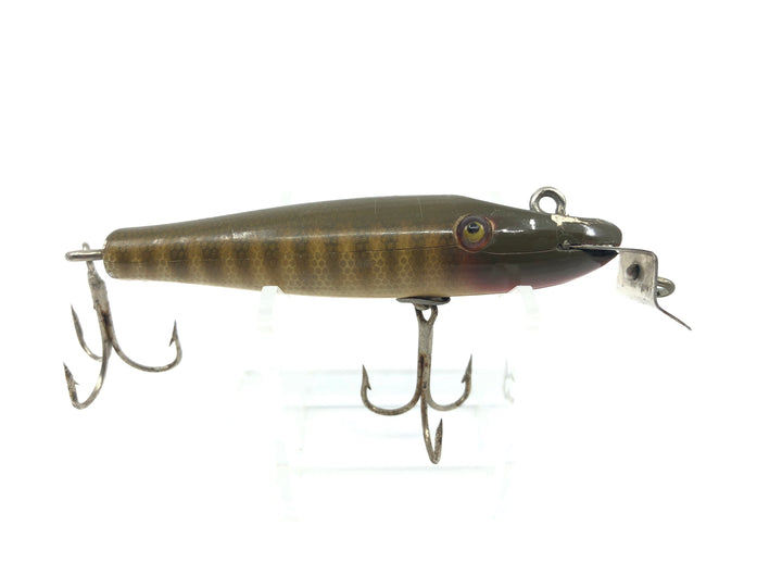 Early Creek Chub 900 Baby Pikie Wooden Lure Glass Eyes Double Line Tie