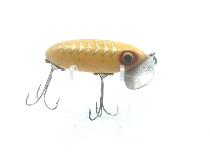Arbogast Jitterbug Yellow with Silver Stripes