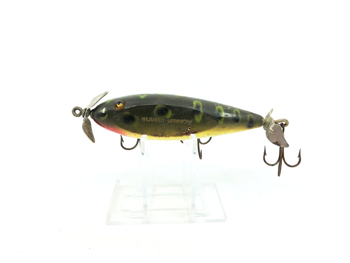 Creek Chub Wooden 1500 Injured Minnow, Frog Color 1519