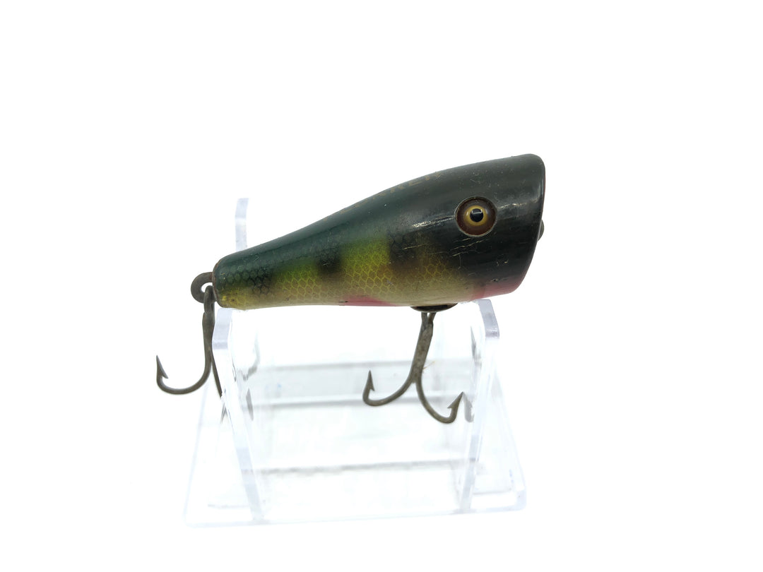 Creek Chub 5900 Midget Plunker in Perch Color 5901 Wooden Lure Glass Eyes