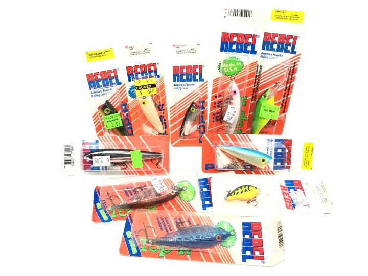 Huge Lot of Ten Rebel Lures New on Card Old Stock