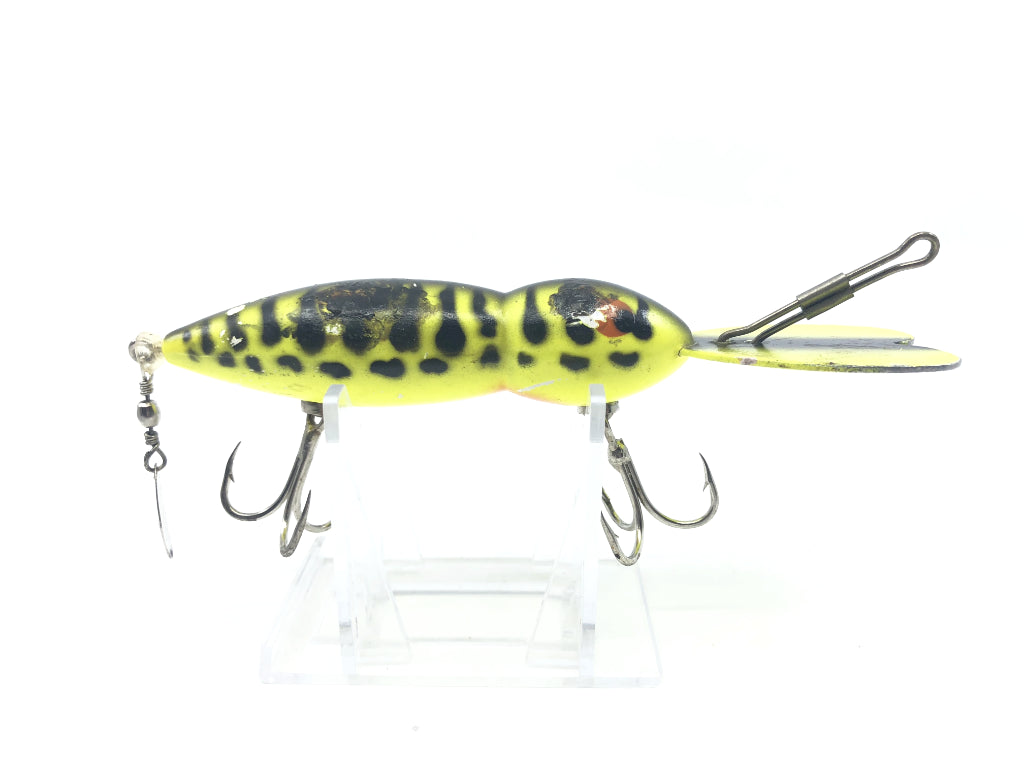 Bomber Waterdog Lure Neon Yellow with Black Spots Color