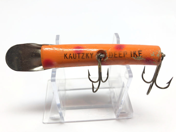 Kautzky Lazy Ike Deep Ike Wooden Lure Orange with Red Spots