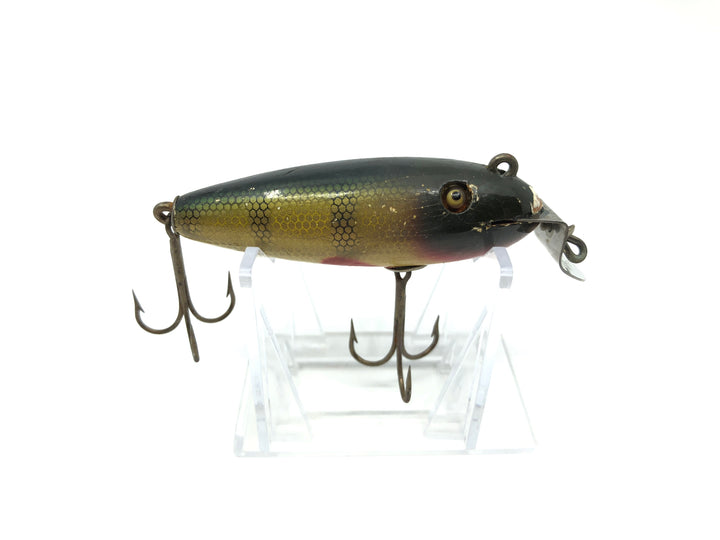 Creek Chub 200 Baby Wiggler in Perch Color 201 Wooden Lure Glass Eyes