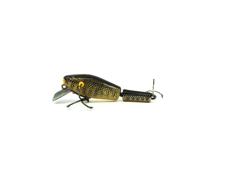 L & S Minnow Bass-Master Model 25, White/Black Back/Silver Scales Color, Opaque Eyes