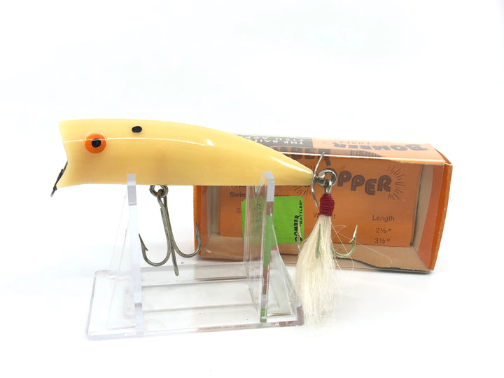 Bomber Popper 01 White with Tail Spinner and Box