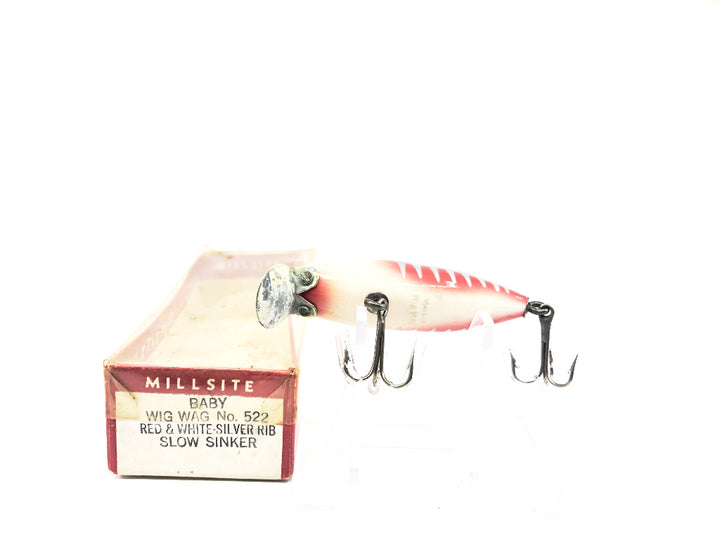 Millsite Baby Wig Wag Red and White Silver Rib Color with Box