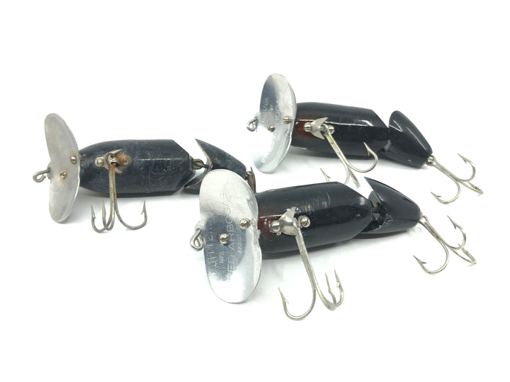 Group of Arbogast Jointed Jitterbugs Black Color