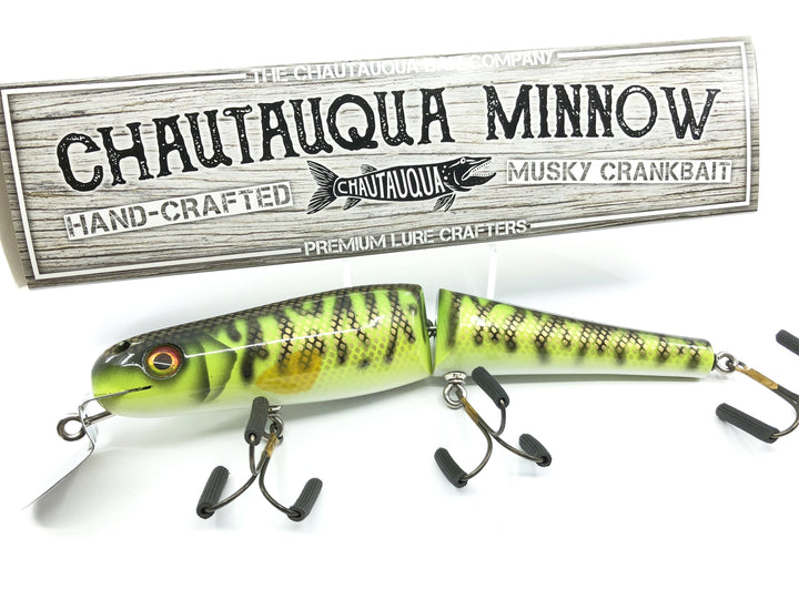 Jointed Chautauqua 8" Minnow Musky Lure Special Order Color "HD Green Tiger"