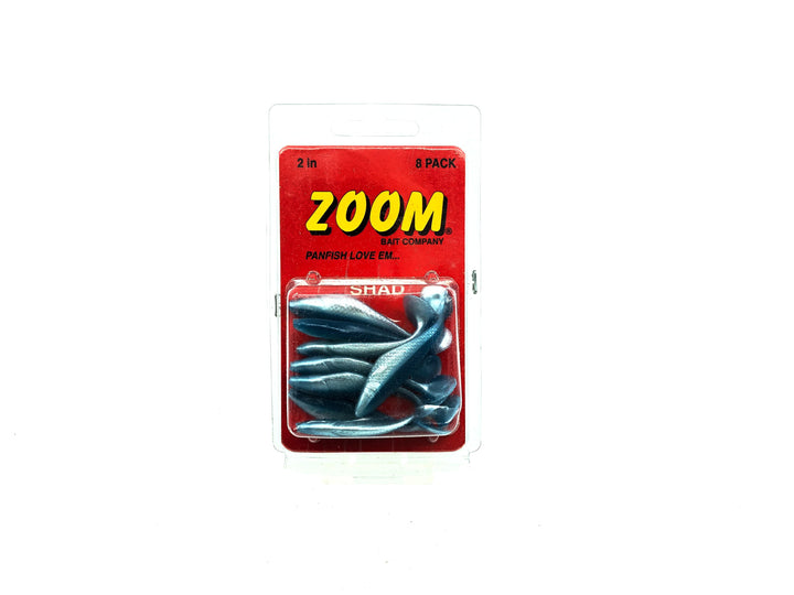 Zoom Panfish 2 In Panfish Shad Bodies, Silver/Blue Color New on Card 8 Pack