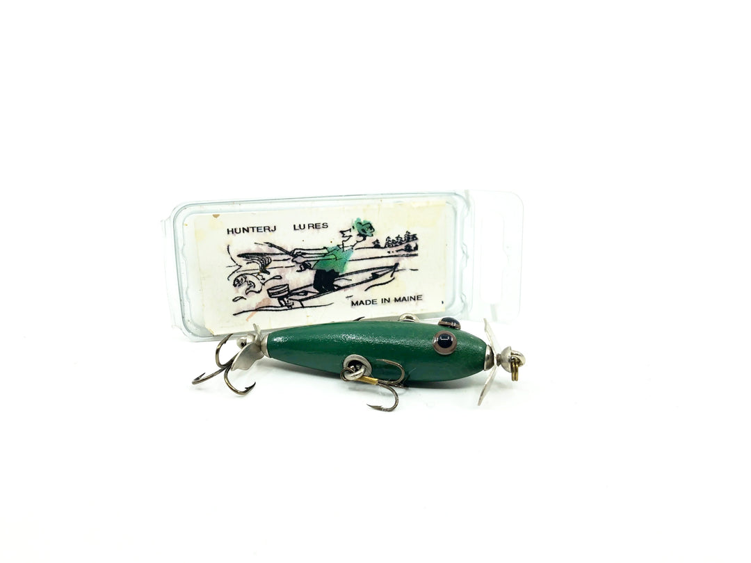 HunterJ Lures 3 Hook Minnow, Green Color with Box - Maine Lure