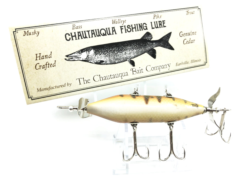 Chautauqua Special Order Wooden 5 Hook Minnow in Red Perch Color