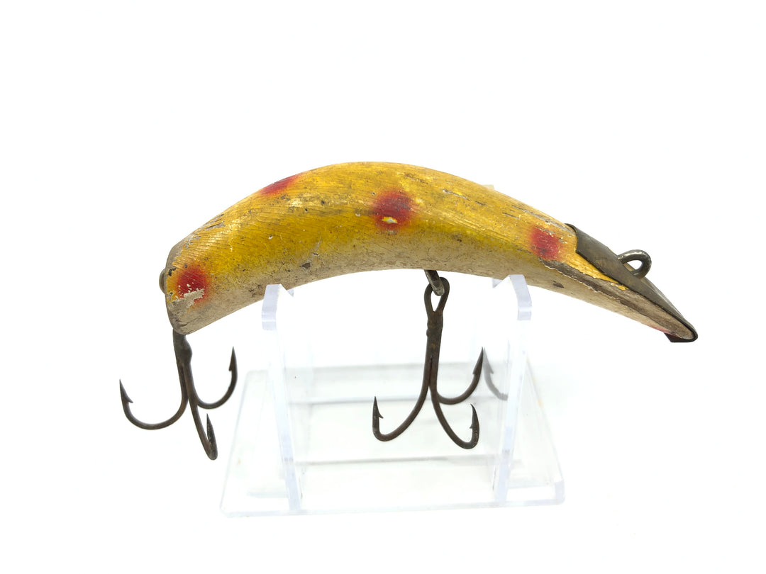 Kautzky Lazy Ike 4 Yellow with Red Dots Husky Ike Wooden Lure