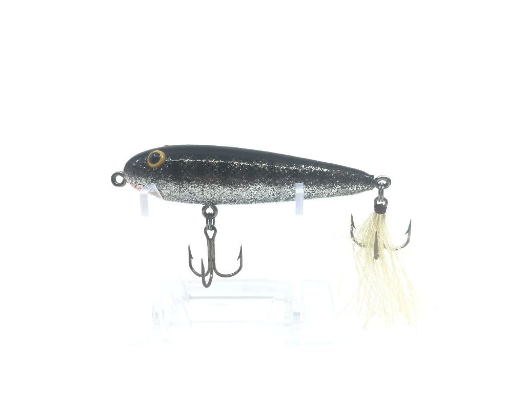 Silver Sparkles with Black Back and Ribs Crank Bait