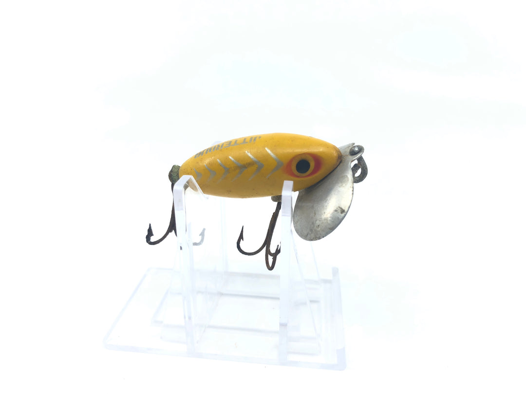 Arbogast Mini Jitterbug Silver Stripes and Yellow Color