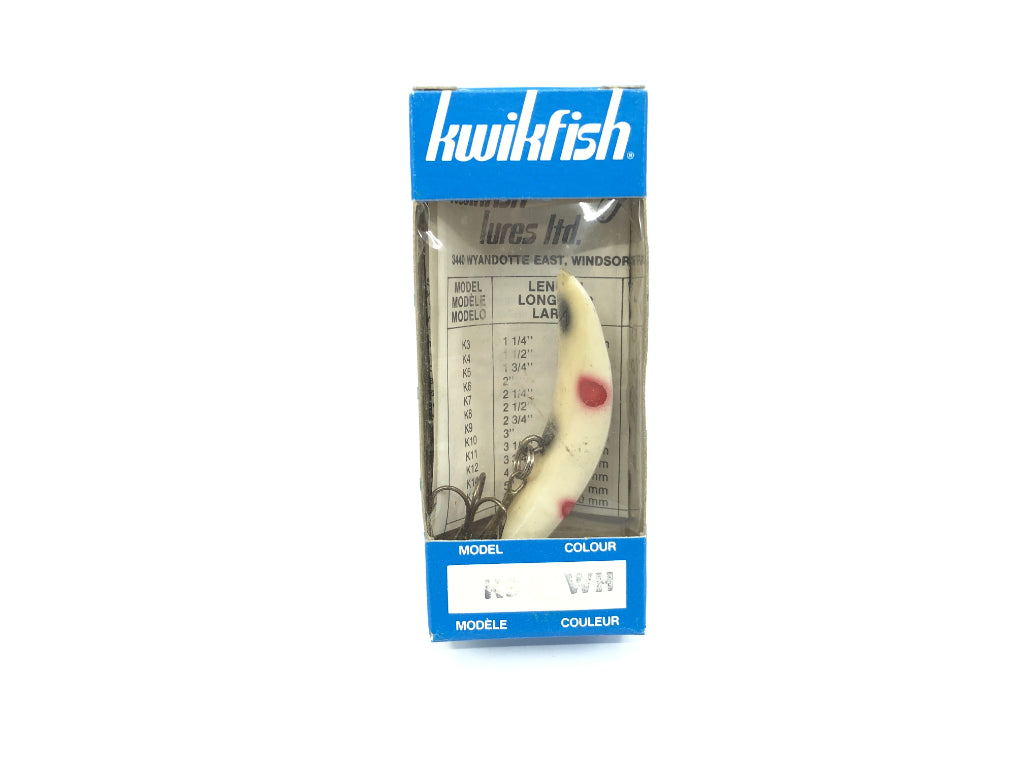 Kwikfish K9 WH White Red and Black Spots Color New in Box Old Stock