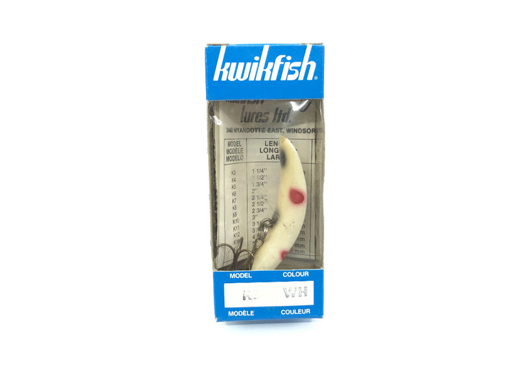 Kwikfish K9 WH White Red and Black Spots Color New in Box Old Stock