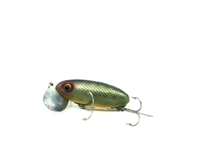 Arbogast Jitterbug Perch Color, Vintage Bugged-Eyed Model
