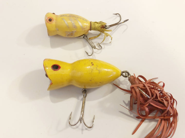 Arbogast Hula Popper Lot of Two Yellow