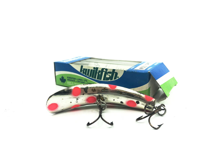 Pre Luhr-Jensen Kwikfish K10 SPF Silver Plated Red Fluorescent Spots Color New in Box Old Stock