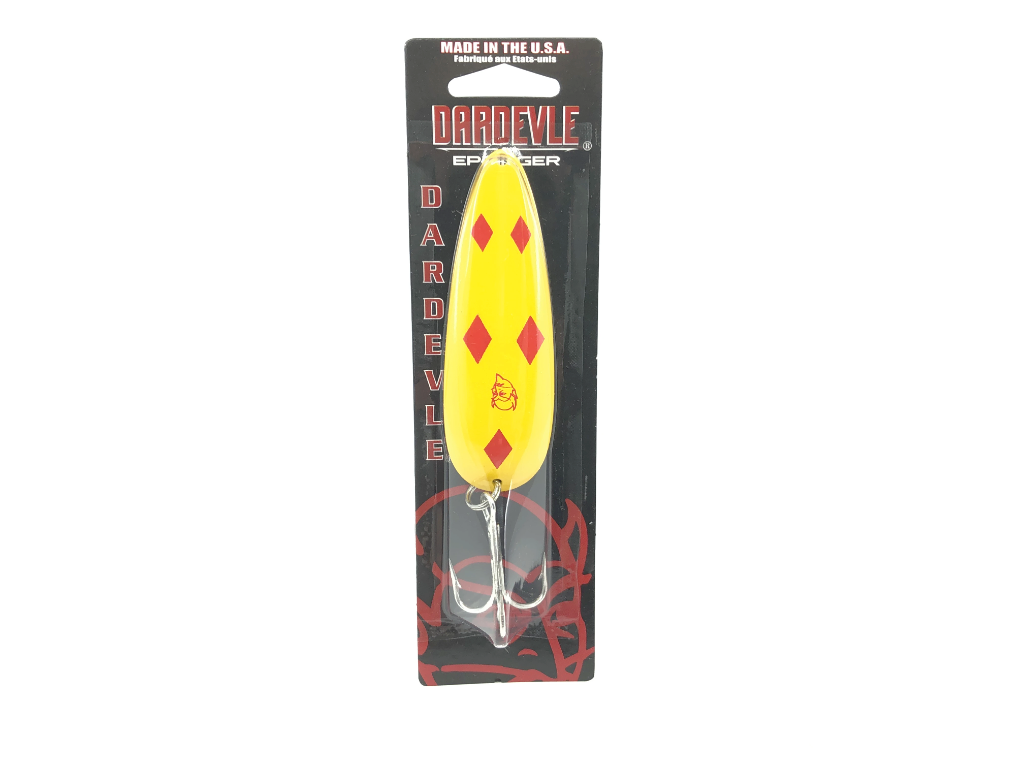 5 of diamonds fishing lure Eppinger Dardevle 1 oz Brass Back Spoon Color 17 Five of Diamonds Lure – My Bait Shop, LLC