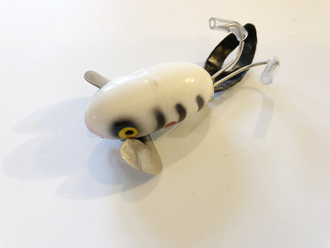 Falls Bait Company Fish 'N Fool White with Black Ribs and Red Dots