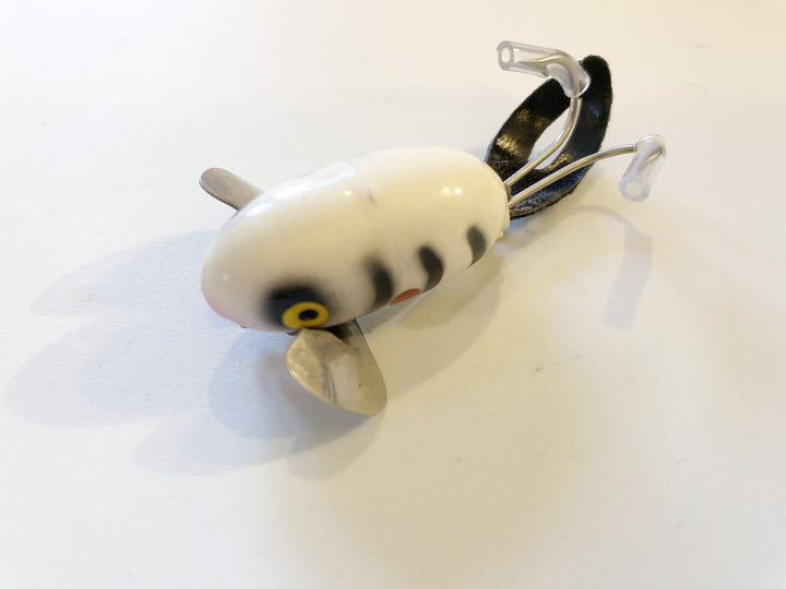Falls Bait Company Fish 'N Fool White with Black Ribs and Red Dots