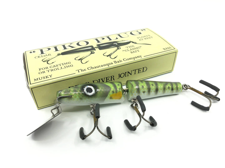 Jointed Chautauqua Piko Plug Lure Special Order Color "HD Green Perch"