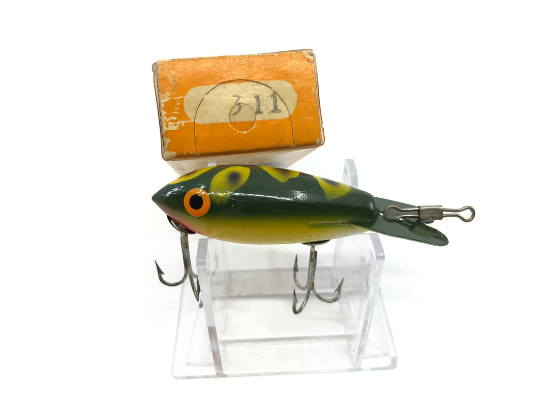 Vintage Wooden Bomber 311 Frog Color with Box