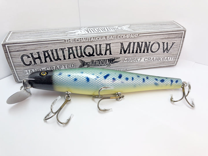 Chautauqua 8" Musky Minnow Special Order "Bavarian Blue Cream" Color