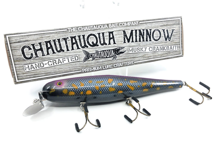 Chautauqua 8" Minnow Musky Lure Custom Orange Spot Color
