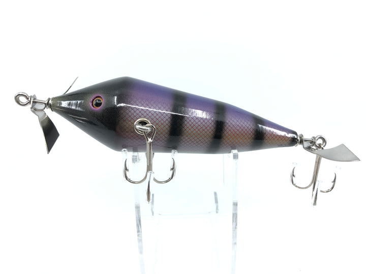 Chautauqua Special Order Musky Wooden 3 Hook Minnow in Purple Bee Color