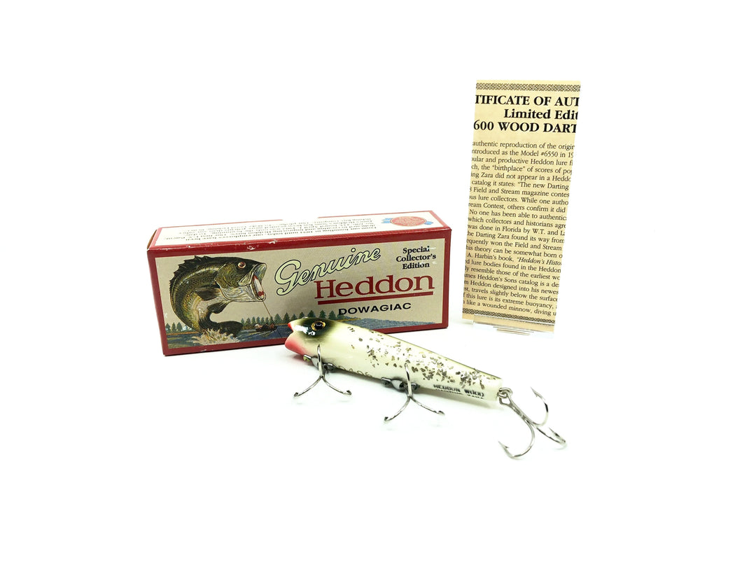 Heddon Centennial Edition Wood Darting Zara New in Box NO. X6600W-SS, Silver Flitter Color