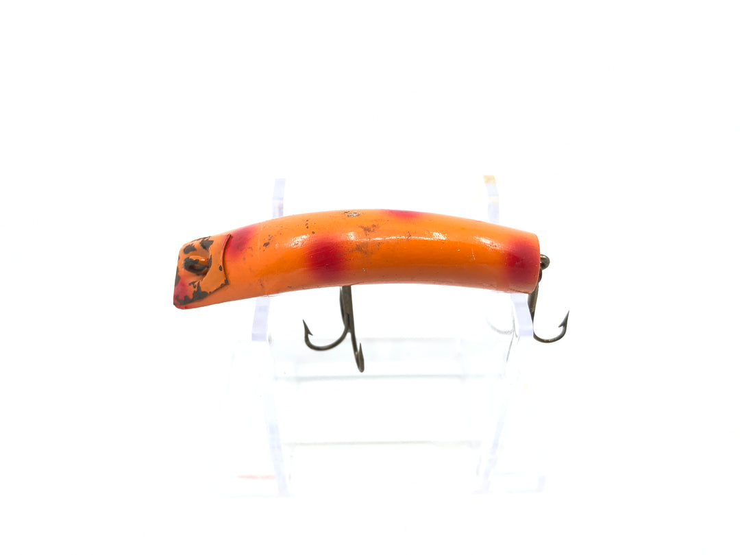 Kautzky Wooden Lazy Ike 2 Orange with Red Dots